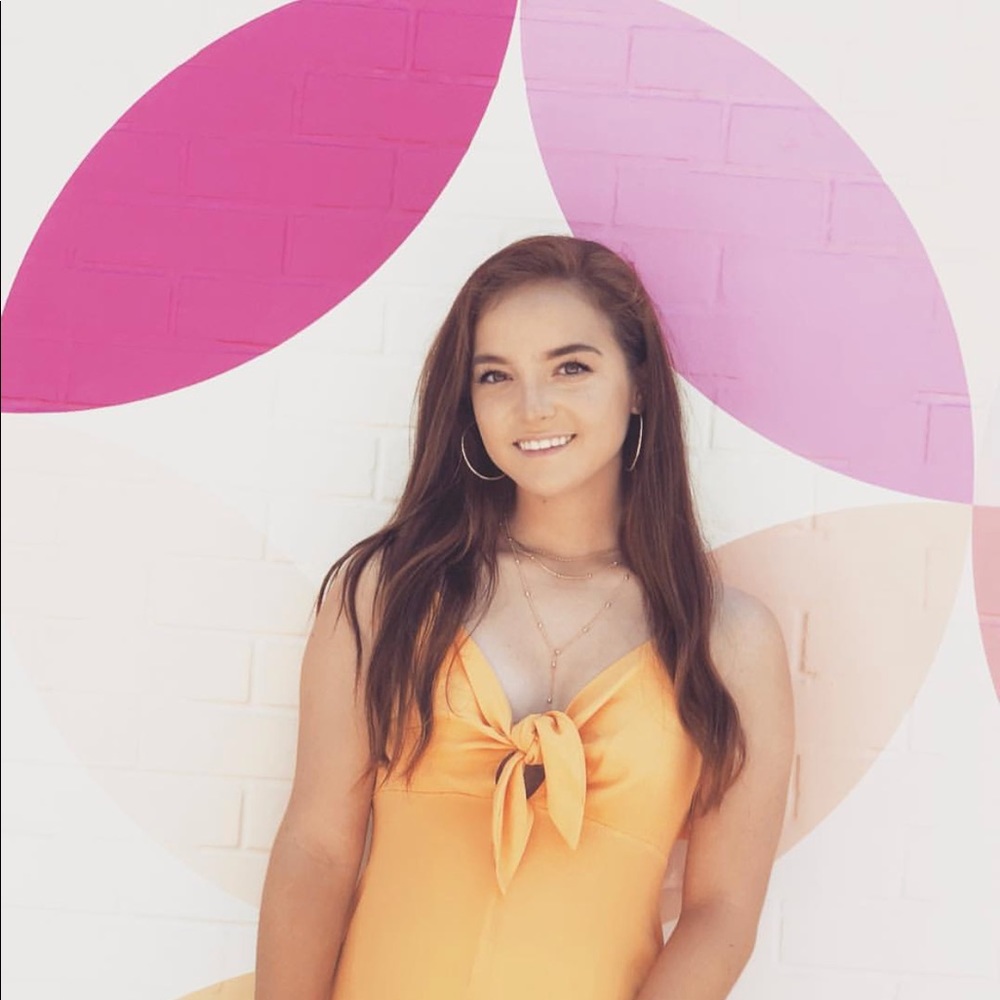 WORN ONCE Yellow Peephole Tie Romper Forever 21